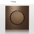 1 2 3 4 Gang 1 Way 2 Way Household Wall Switch Socket Aluminum Brushed Brown Panel LED Indicator Switch 86*86mm