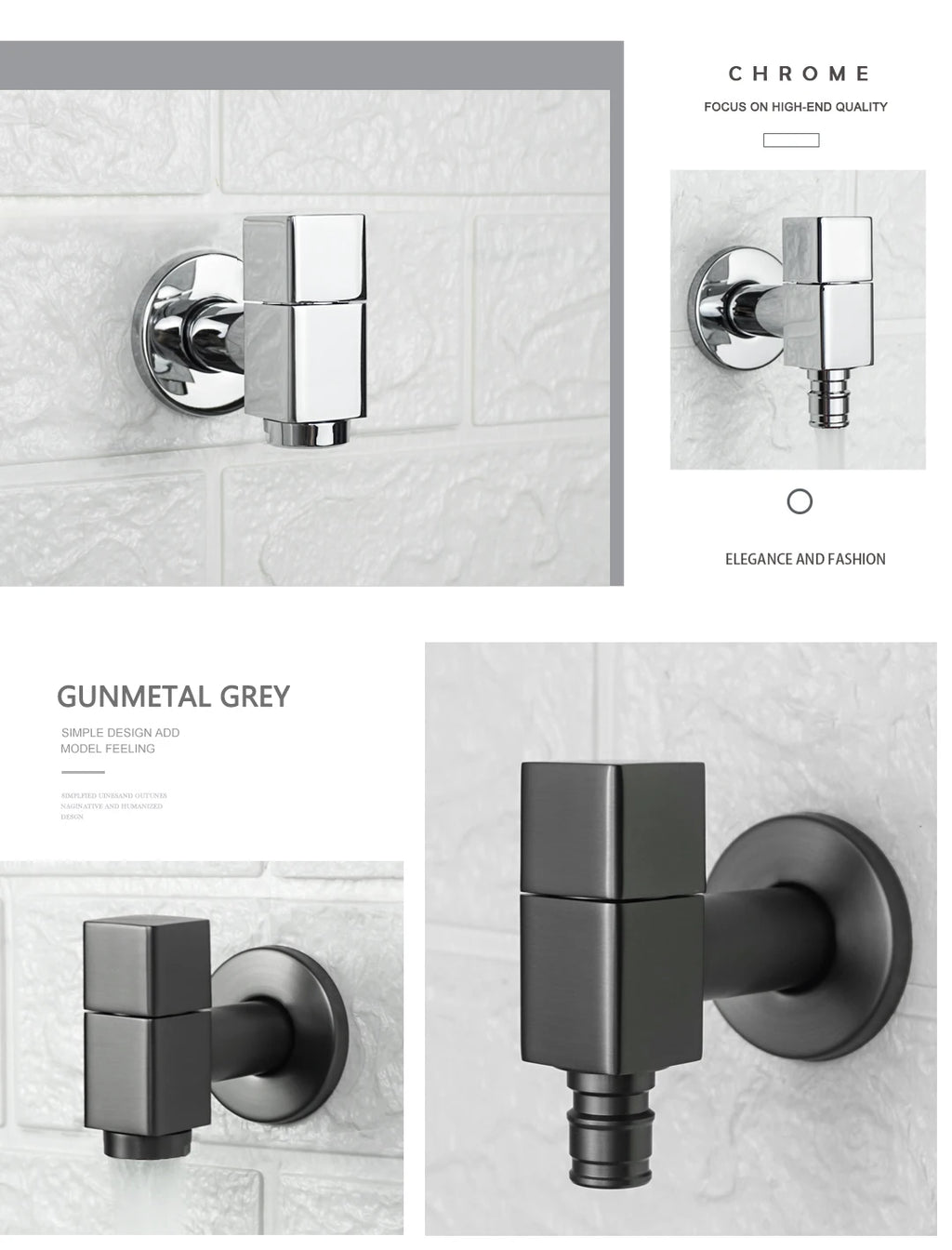 Washing Machine Faucet Tap Outdoor Garden Mop Pool Wash Faucets Bathroom Square Wall Mounted Solid Brass Sink Cold Water Tap