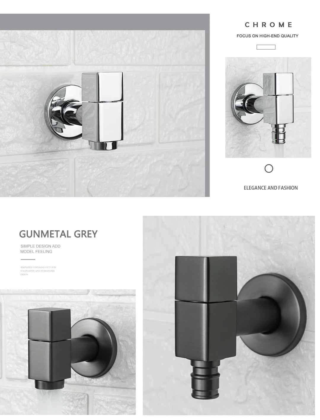Washing Machine Faucet Tap Outdoor Garden Mop Pool Wash Faucets Bathroom Square Wall Mounted Solid Brass Sink Cold Water Tap