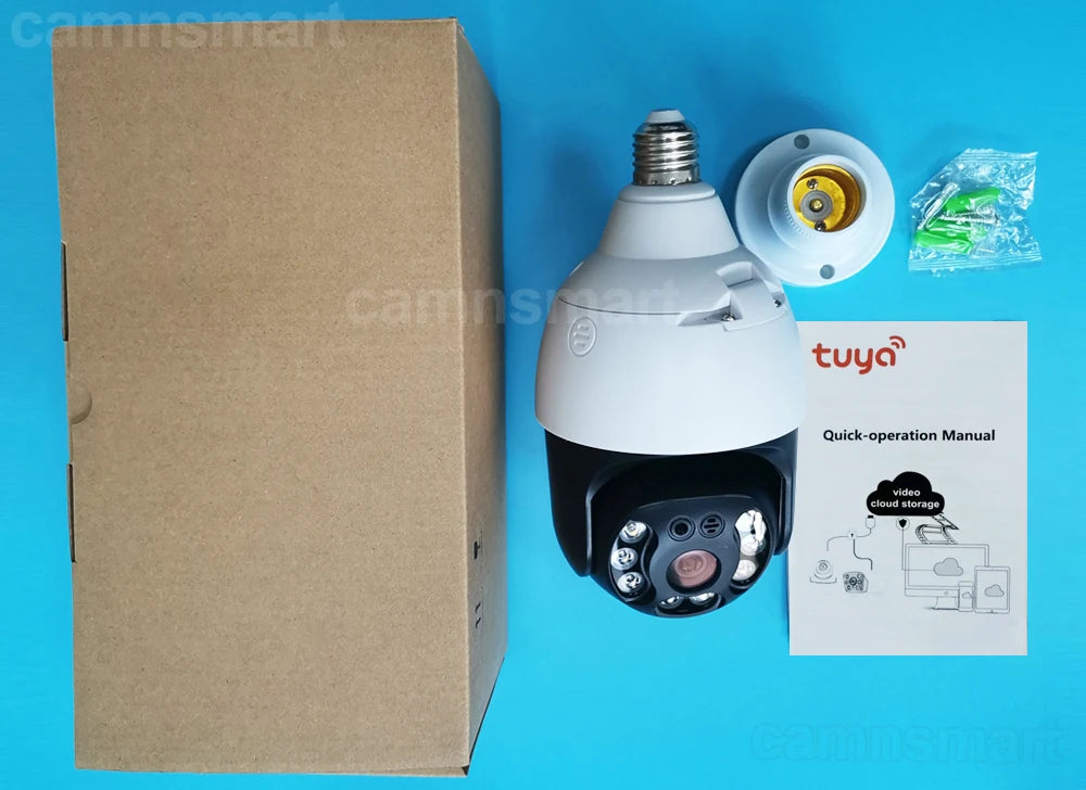 5MP Security IP Camera Onvif NVR E27 Light Bulb PTZ Video Surveillance Protection 256G System Smart Home Auto Tracking AI Human