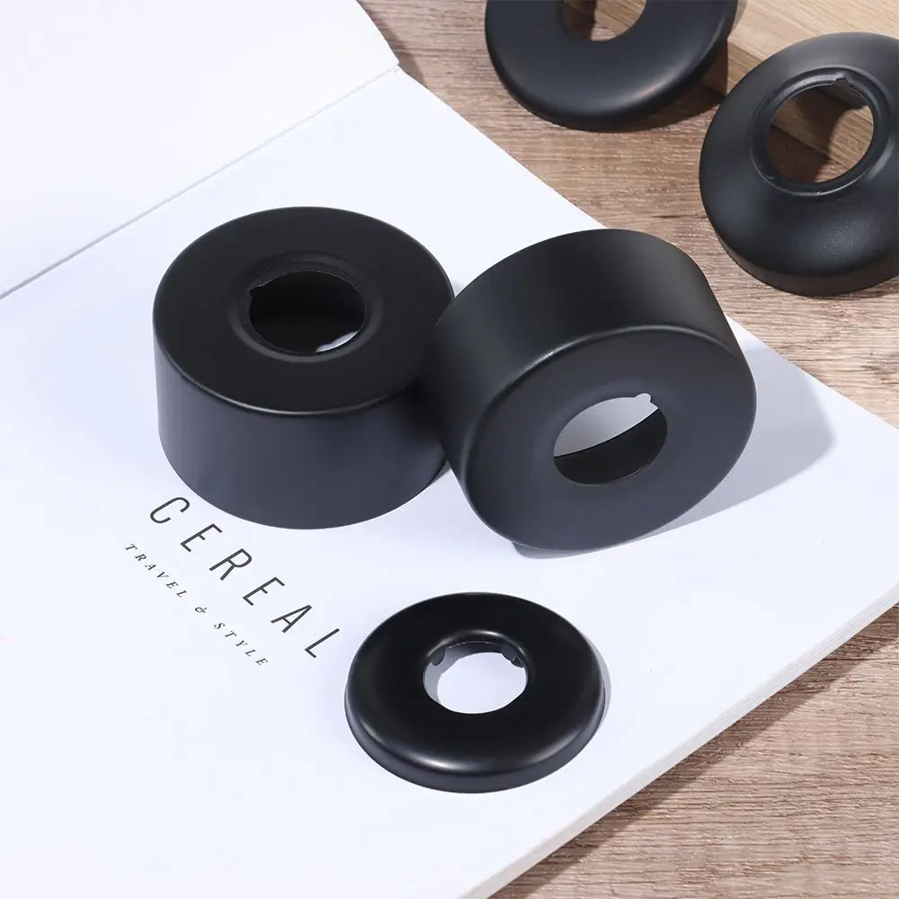 Black Shower Faucet Decorative Cover Chrome Finish Stainless Steel Wall Flange Water Pipe Wall Covers Bathroom Faucet Accessory
