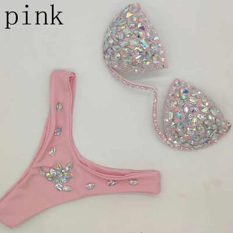 2020 10colors diamond bikini crystal bikini swimwear plus  sizes bikini rhinestone bikini swimsuit sexy  beachwear biquini