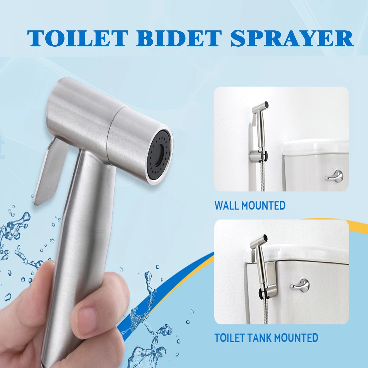 Wall-Mounted Stainless Steel Horizontal Jet Cleaner Spray Gun