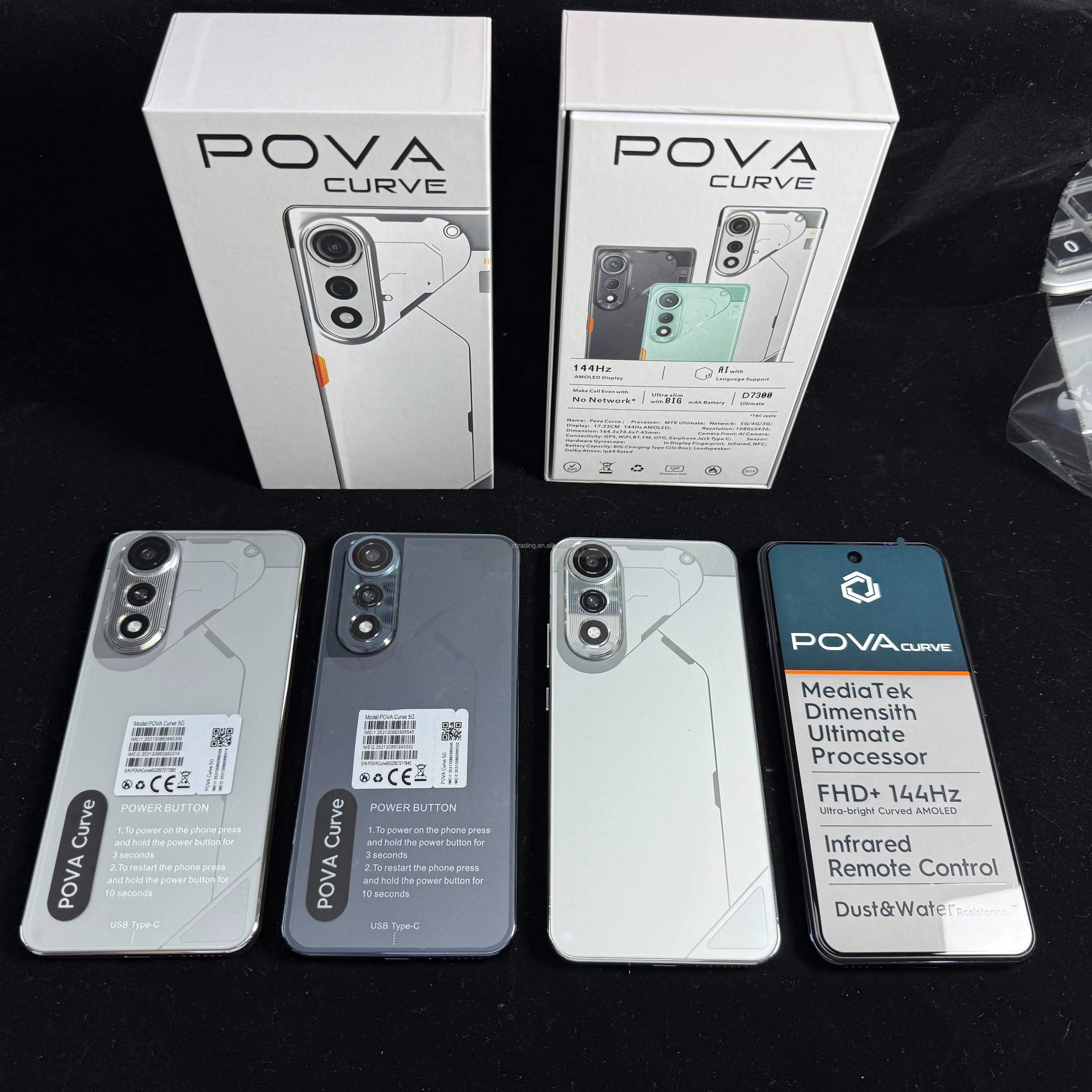 Hot Selling Popular 7.3inch Pova 7 16GB+1TB Smart Phone Mobile Phones 6800mAh Low Price