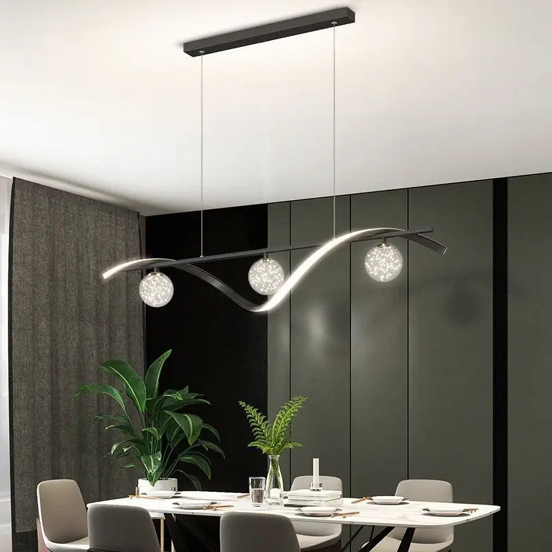 Modern Nordic Led Chandelier Kitchen Island Creative Glass Ball Pendant Lamp Dining Room Coffee Bar Deco Gold Hanging Light