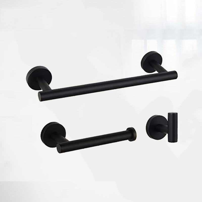 Stainless Steel Bathroom Hardware Set Bathroom Accessories Black Robe Hook Towel Rail Bar Rack Bar Shelf Tissue Paper Holder