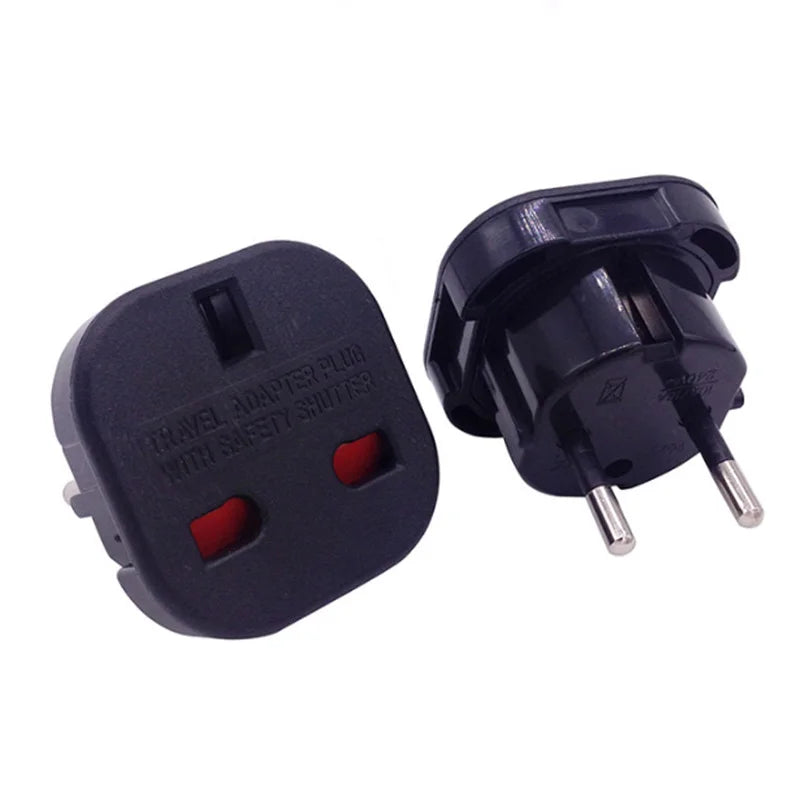 1pcs EU Eletrical Socket UK To EU Travel Plug Adapter Electrical Plug Converter Outlet British UK AC Power Cable Charger Socket