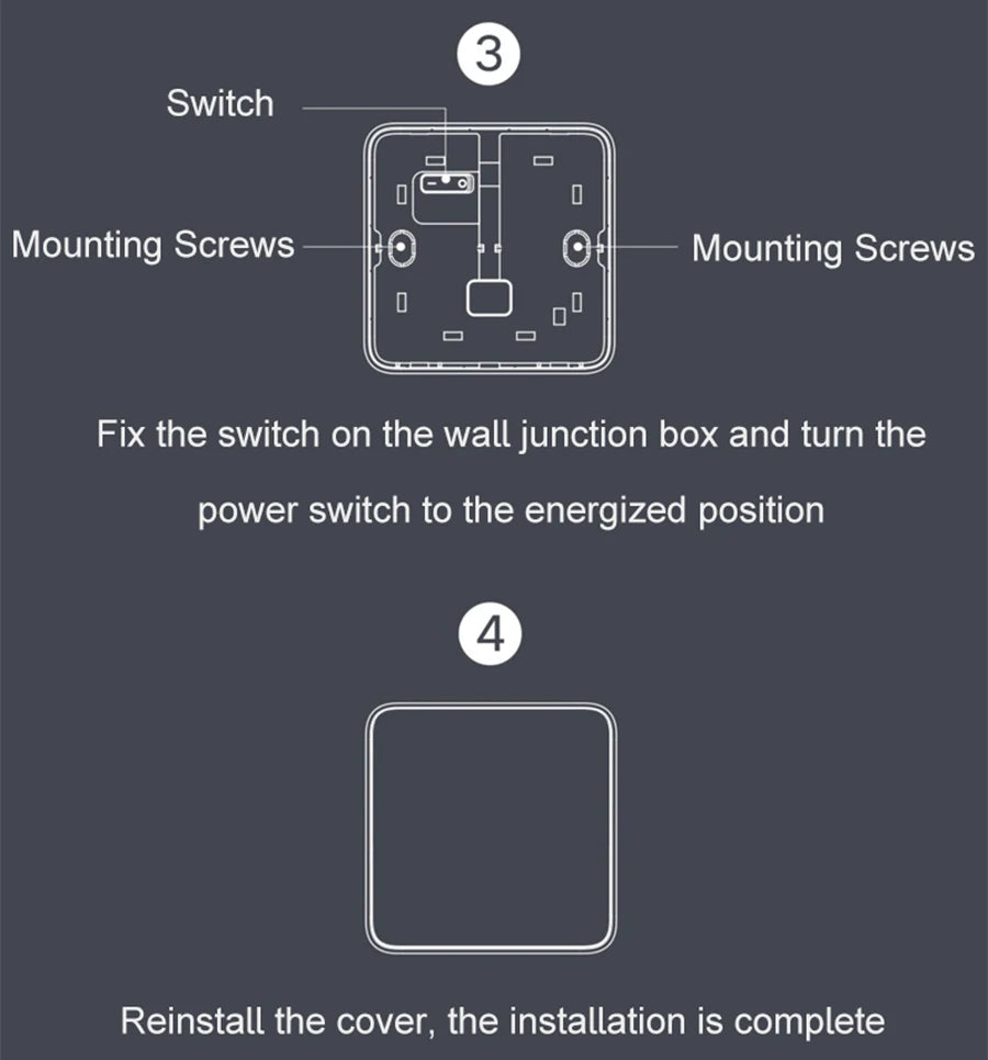 Xiaomi Smart Wall Switch Single Double Triple Key Dual Control Live&Neutral Line Work for Smart Light Mi home App