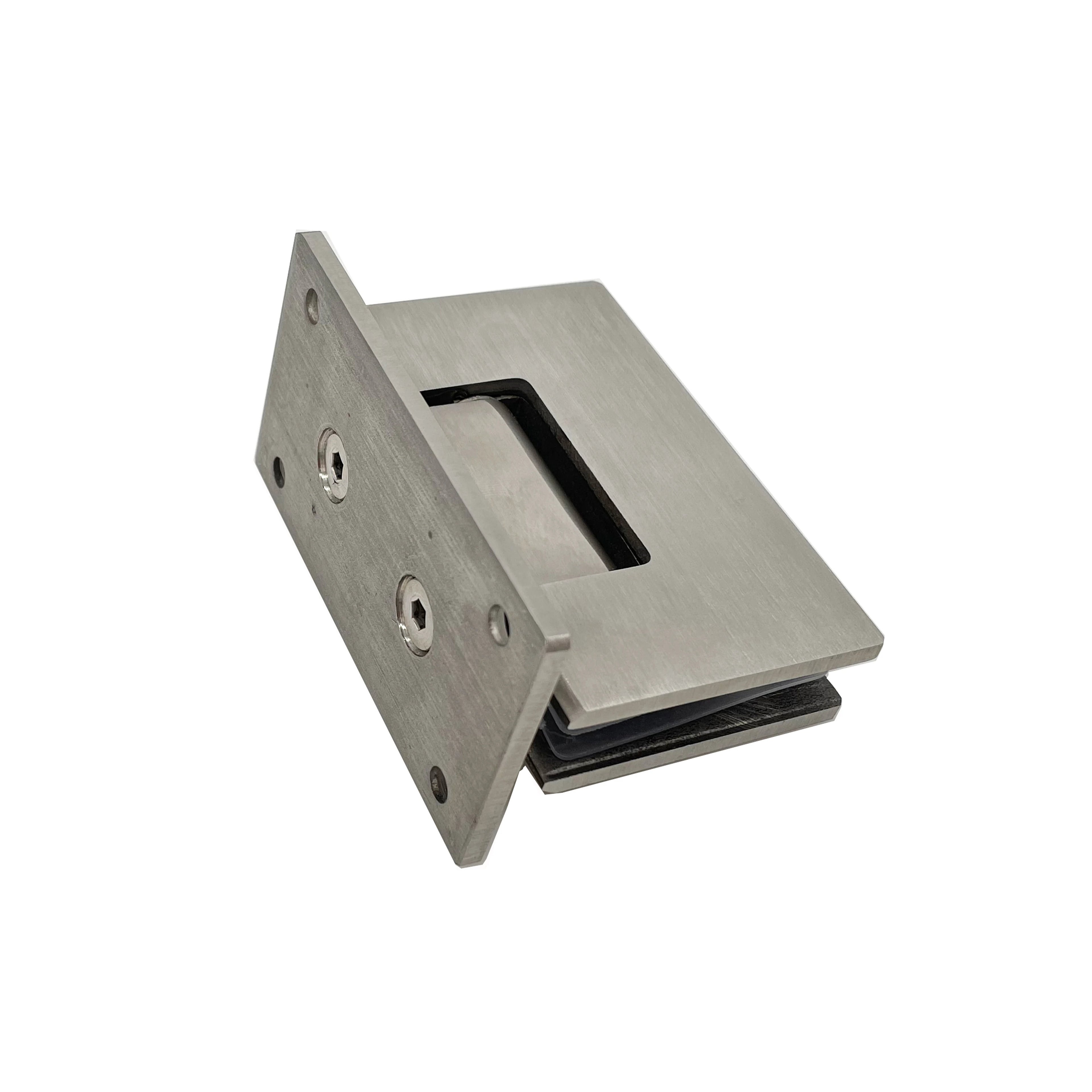 Shower Glass Hardware Bathroom Pivot Hinge 90 Degree Stamping Satin 304 Stainless Steel Glass to Wall Shower Door Glass Hinge