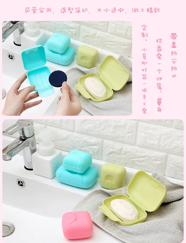 Plastic Travel Soap Box Dish Plate Case Case Holder Container Wash Shower Home Shower Bathroom Sealed Soap Case