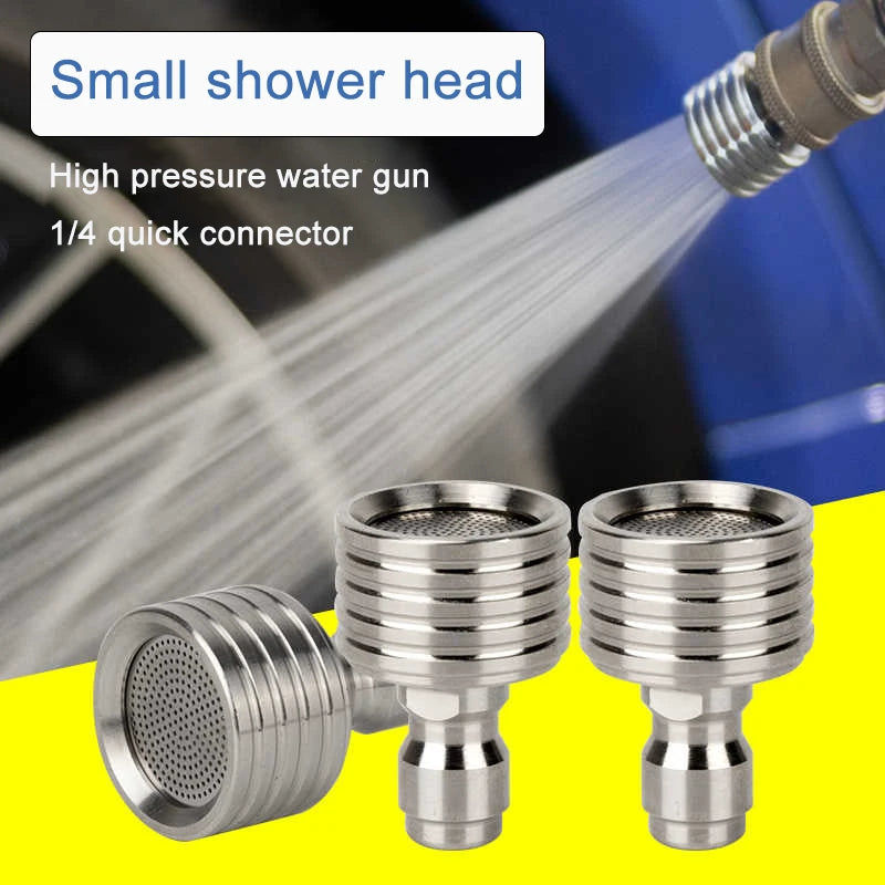 1/4  Quick Plug Stainless Steel Car Washing Fitting Nozzle High Pressure Spray Shower Nozzle  for Flower Garden Watering