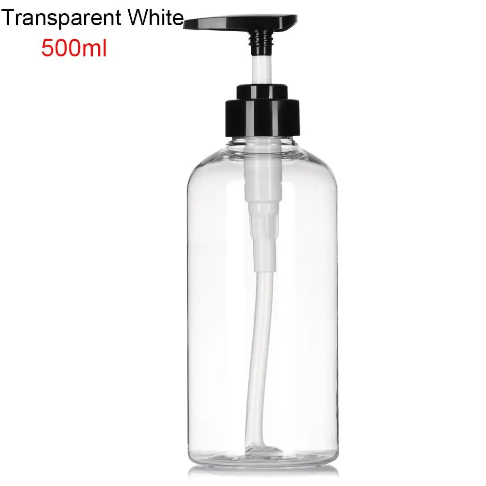 300/500ml Refillable Clear Empty Bottle Soap Dispenser Shower Gel Shampoo Dispenser Bottles Press Pump Lotion Bottle Reusable