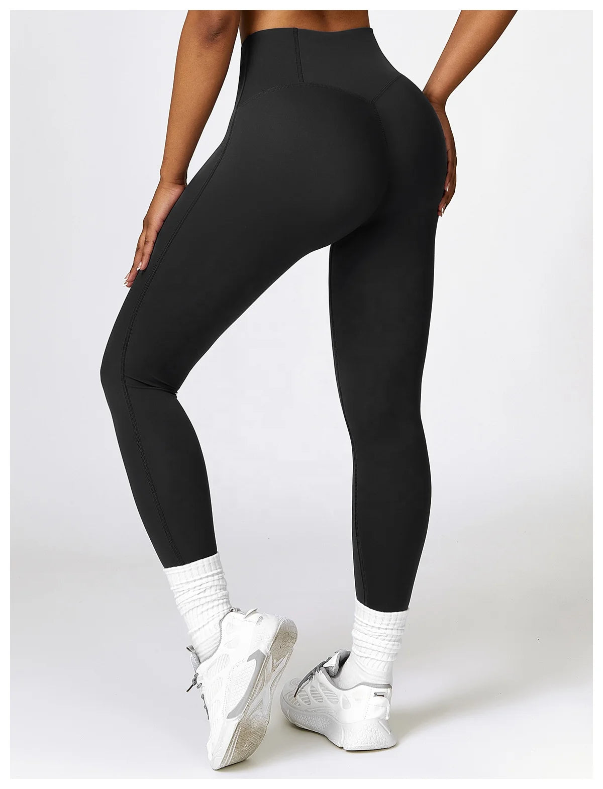 Eco-friendly Recycled Tummy Tuck High Waisted Yoga Pants Nude Lift Buttocks Fitness Pants Running Tight Sweatpants 8359