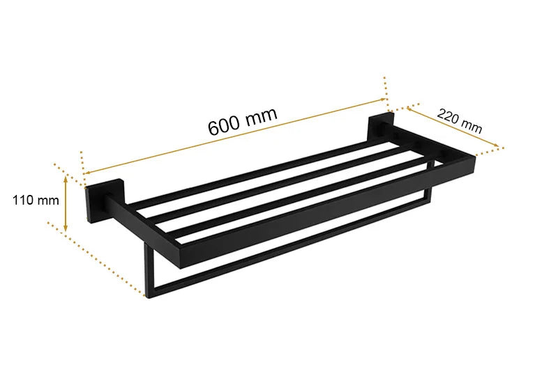 Matt Black Bathroom Hardware Set Kit Accessories Wall Shelf Towel Bar Rack Rail Robe Hanger Toilet Brush Roll Paper Holder Dish