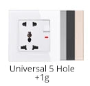 Coswall Luxury Crystal Tempered Glass Panel 1 Gang 1 Way Light Switch On / Off Wall Switch With LED Indicator 16A AC 250V