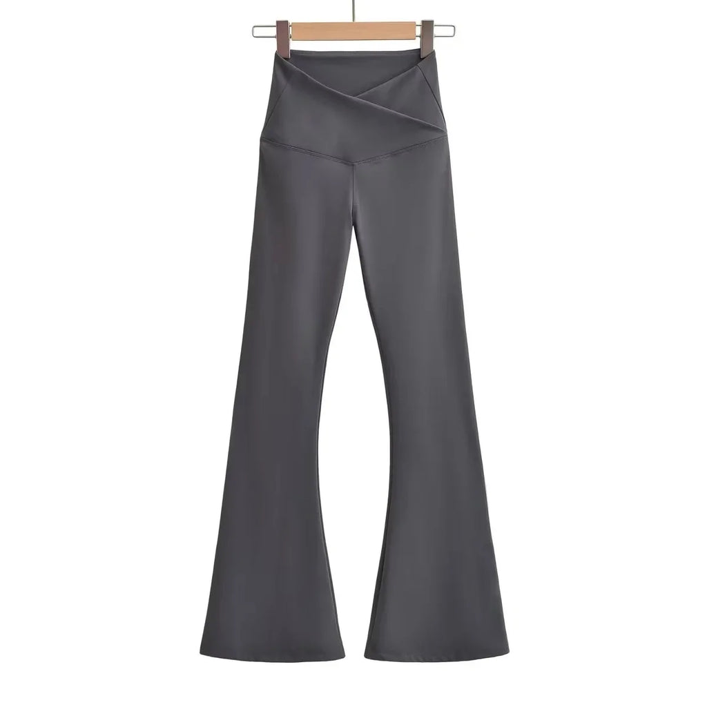 Women V Cut Stretchy Thick Comfortable Soft Quick Dry Fleece Yoga Pants