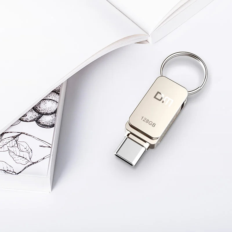 New Hot Sell DM Mini Type C Metal USB 3.2 Flash Drive 128GB/64GB/32GB with Custom Logo PD059 60-70M/S Read in Stock
