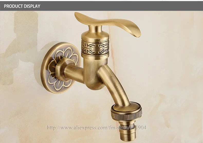 Antique Brass Bathroom Wall Mount Sink Basin Cold Water Faucet Tap G 1/2 Inch Outdoor Garden Hose Faucet Mop Sink tap TWL031