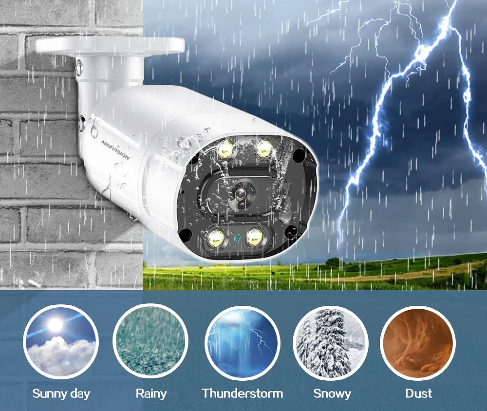 AHD Camera HD 4K 8MP Surveillance Camera CCTV Bullet Outdoor Home Video Surveillance Camera Face Detection Color Night Vision