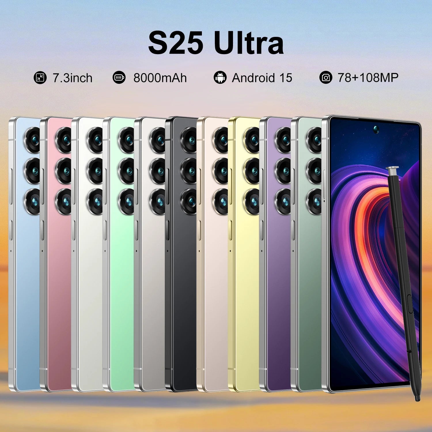 22GB+2TB Large Memory S25 ULTRA Smartphone High Quality Android 15 Mobile Phones Big Screen 7.3 Inch S25 ultra Cellphones