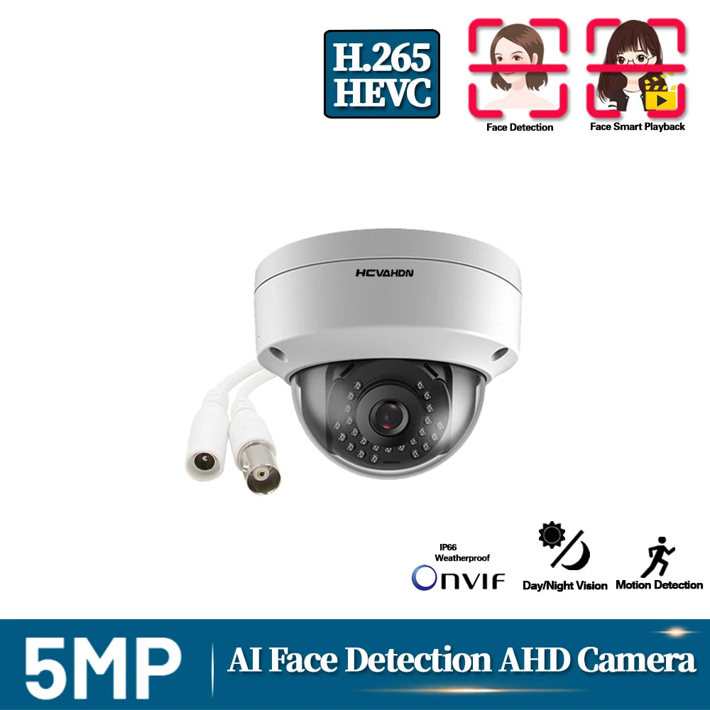 H.265 5MP Surveillance CCTV Camera BNC Waterproof Vandalproof 5MP HD Motion Detection IR Night Vision Dome AHD Security Camera