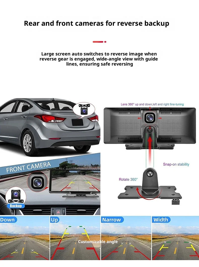 10.26inch High-Definition OLED Wireless Dashboard Portable Driving Recorder Cross-Border Car Navigation Device CarPlay