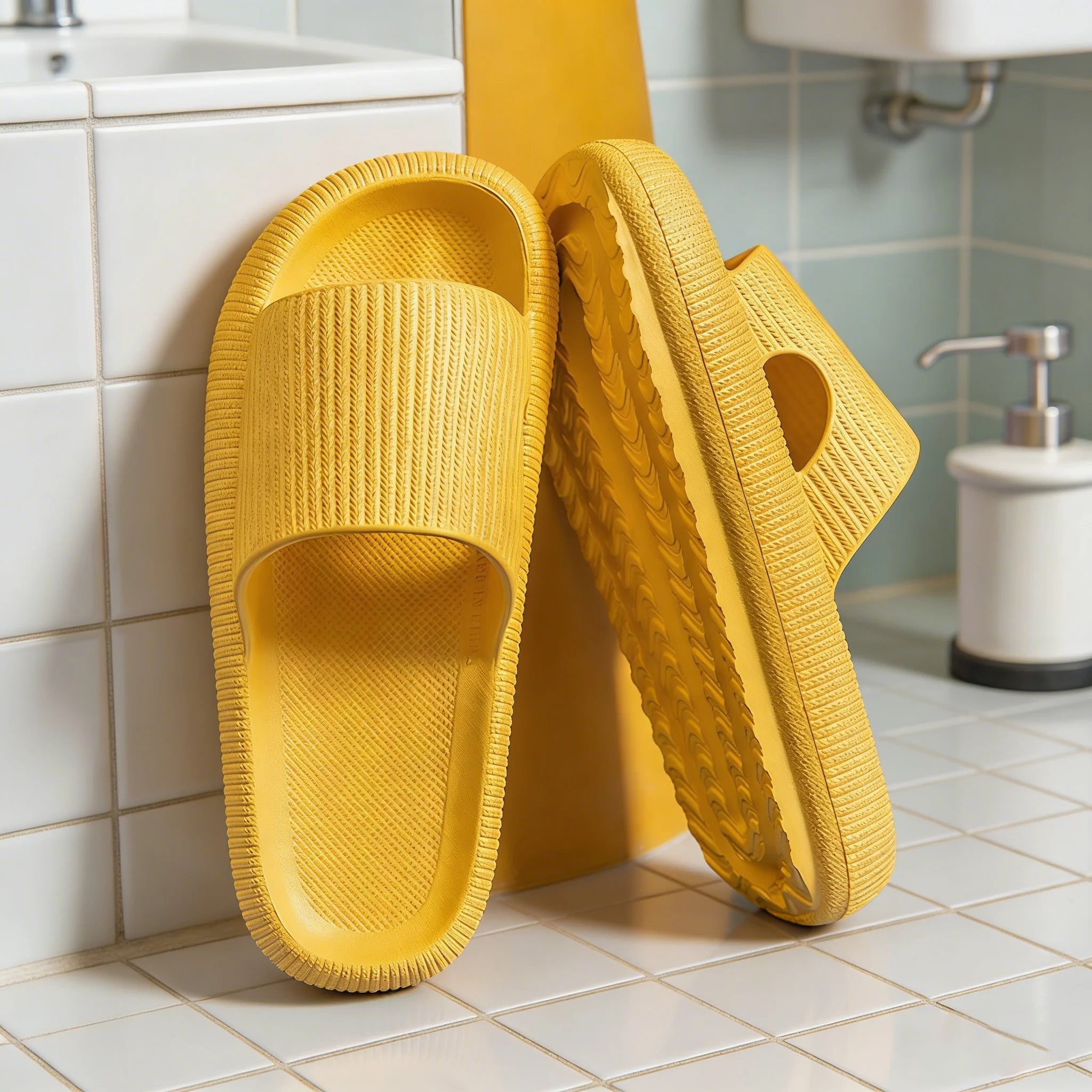 Men's Women's Lightweight Quick Dry Open-Toe EVA Shower Sandals Anti-Slip Platform Winter Cloud House Massage Pillow Slippers