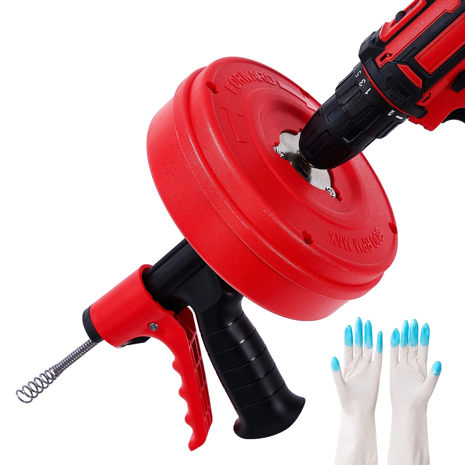 High Quality Drain Snake 5m, Auger Plumbing Snake Hair Drain Clog Remover,Drill Attachment Shower Sink Toilet Sewer Tool Cleaner
