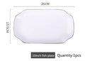 Black Rim White Ceramic Dinner Tray, Kitchen Plate, Tableware, Food Dishes, Soup Bowl,  Kitchen Cook Tool, 1 Piece Sale