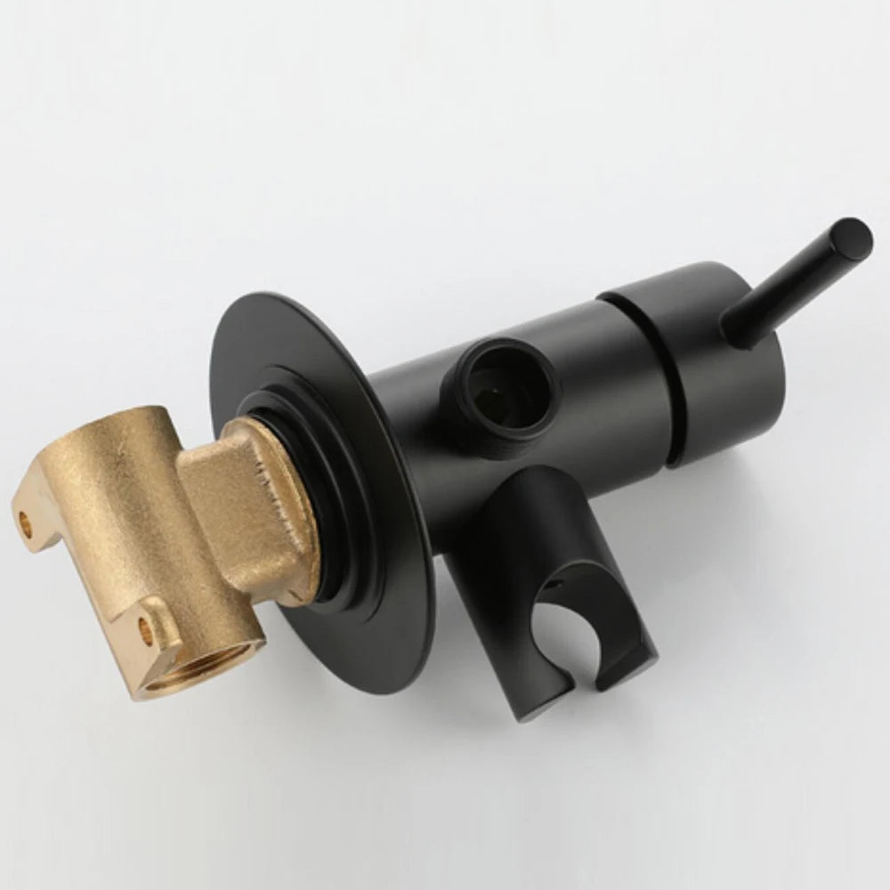 Brass Matt Black Round High Pressure Toilet Bidet Shower Head Sprayer Valve Faucet Set With 1.2m Hose Toilet Bidet Sprayer Set