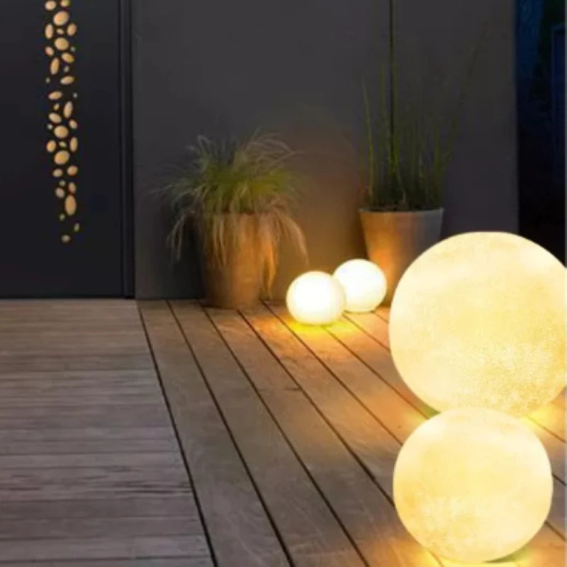 Luminous Duckpin Lamps Corridor Landscape Floor Lamp Living Room Decoration Paint Frosted Glass Fiber Globe Motif Light