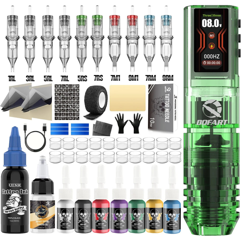 DQFART Cross-Border Bestseller Wireless Tattoo Kit Beginner-Friendly All-in-One Rechargeable Machine Outlining Shading Model