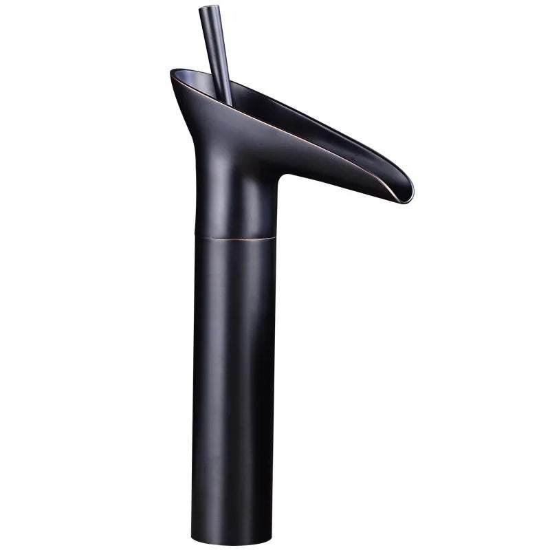Hotel Brass Factory-direct Price Antique-style Black Single-handle Deck-mounted Faucet with Ceramic Valve Core
