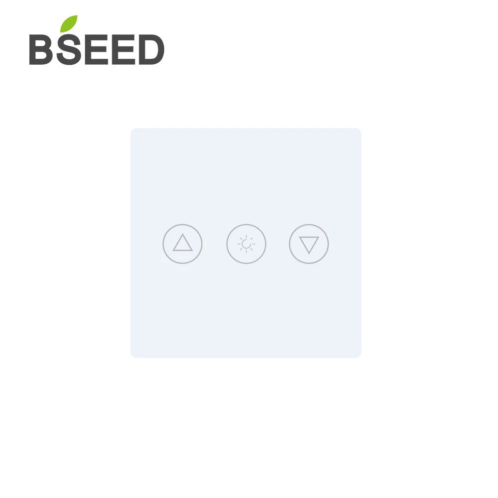 BSEED Wall Light Switches Small Glass Panel Parts 1/2/3Gang White Black Gold Touch Switches Crystal Parts 47mm