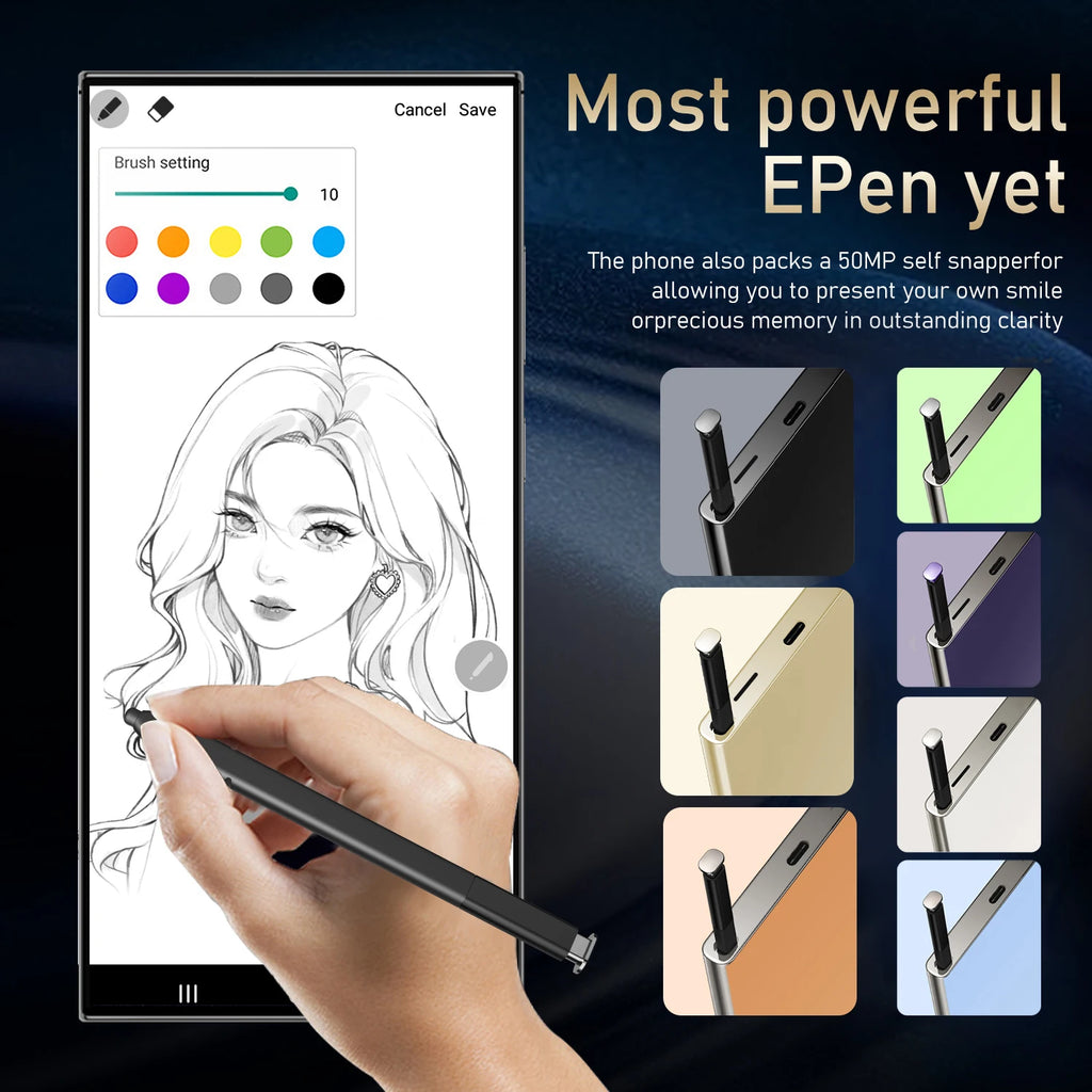 7.3 Inch Full HD S24 Ultra Smartphone with Deca Core CPU 5G Dual Sim 1TB Storage 108MP Rear Camera LTE & CDMA Mobile Phones