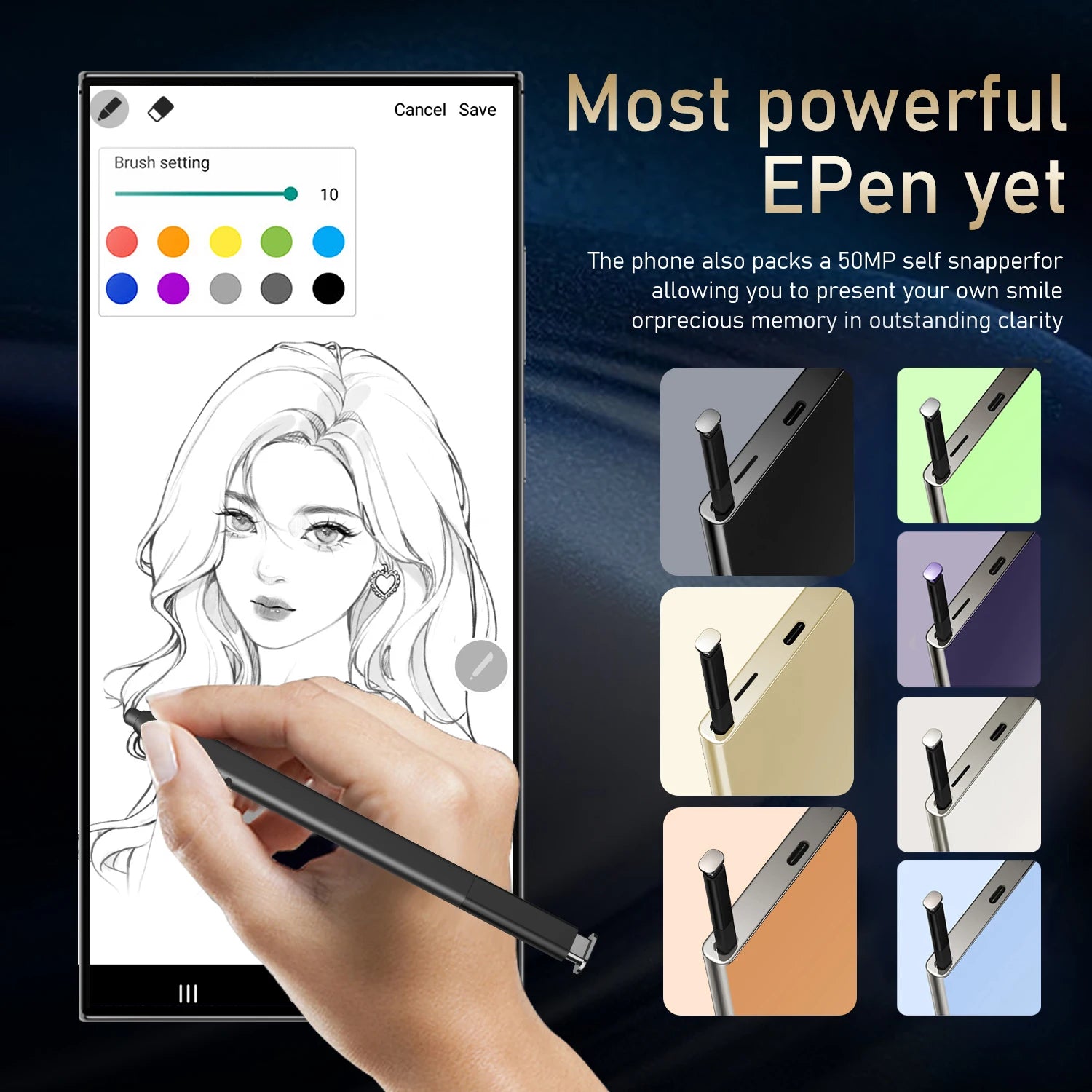 7.3 Inch Full HD S24 Ultra Smartphone with Deca Core CPU 5G Dual Sim 1TB Storage 108MP Rear Camera LTE & CDMA Mobile Phones