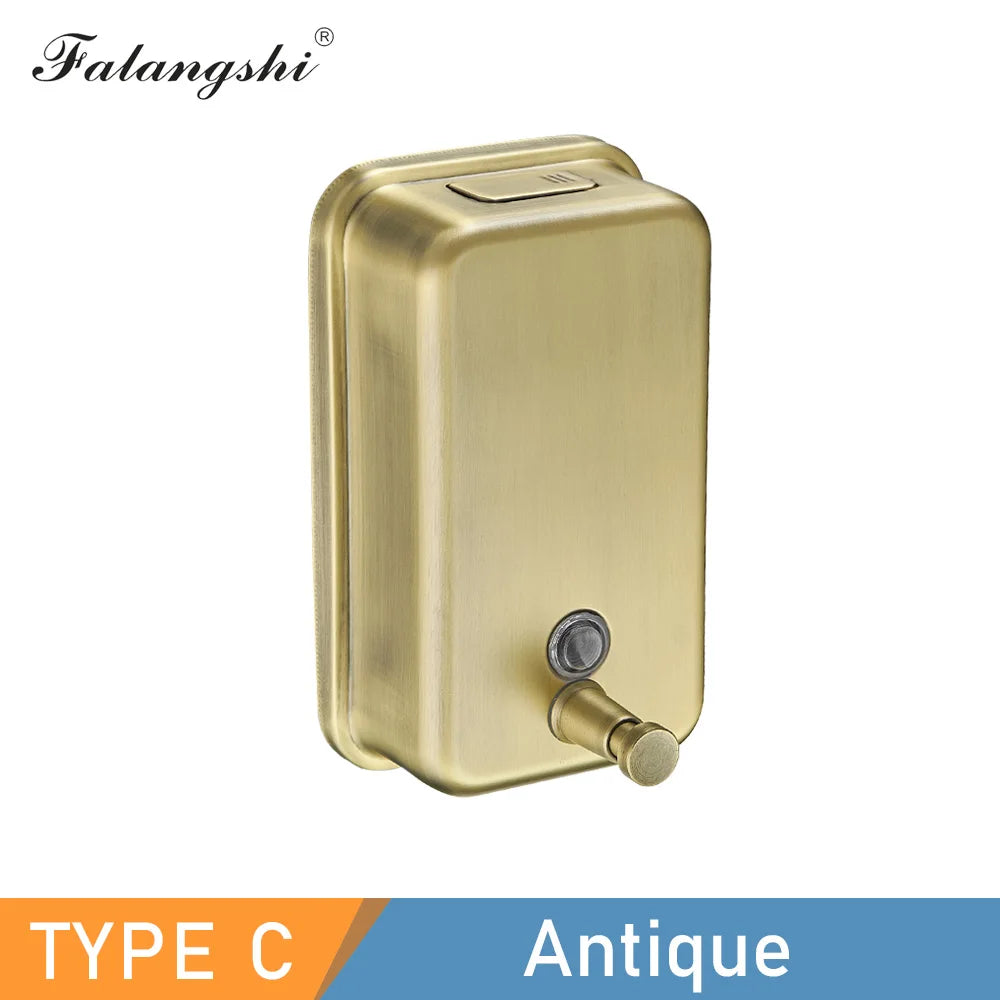 1200ml Liquid Soap Dispenser Wall Mount Manual Bathroom Soap Pump Stainless Steel Hand Soap Shampoo Dispenser WB8608