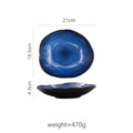 Ceramic Plate Irregular Dish Tableware Series Western Food Plate European Blue Color Glaze Salad Bowl Main Dish Kitchen Supplies