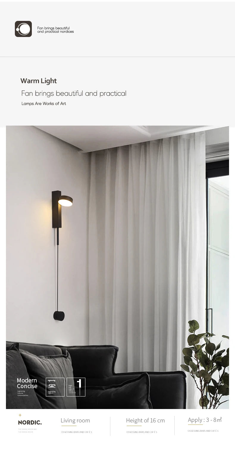 Modern Tv 2023 New Led Lamp Bedside Table Bedroom Lights for Living Room Decor Wall Indoor Lighting