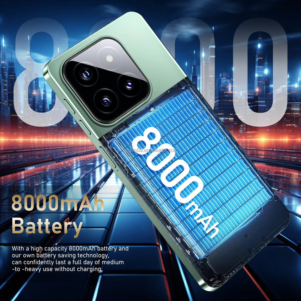 Newest Design M14 Pro Cheap Cell Phones 7.3inch 16GB+1TB 8000mAh 72+108MP WCDMA LTE 5g Smartphone Support Multi Language