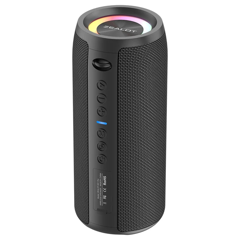 ZEALOT S51 PRO 40W Portable Wireless Speakers IPX7 Waterproof Stereo Pairing for Shower with RGB LED Lighting AUX Communication