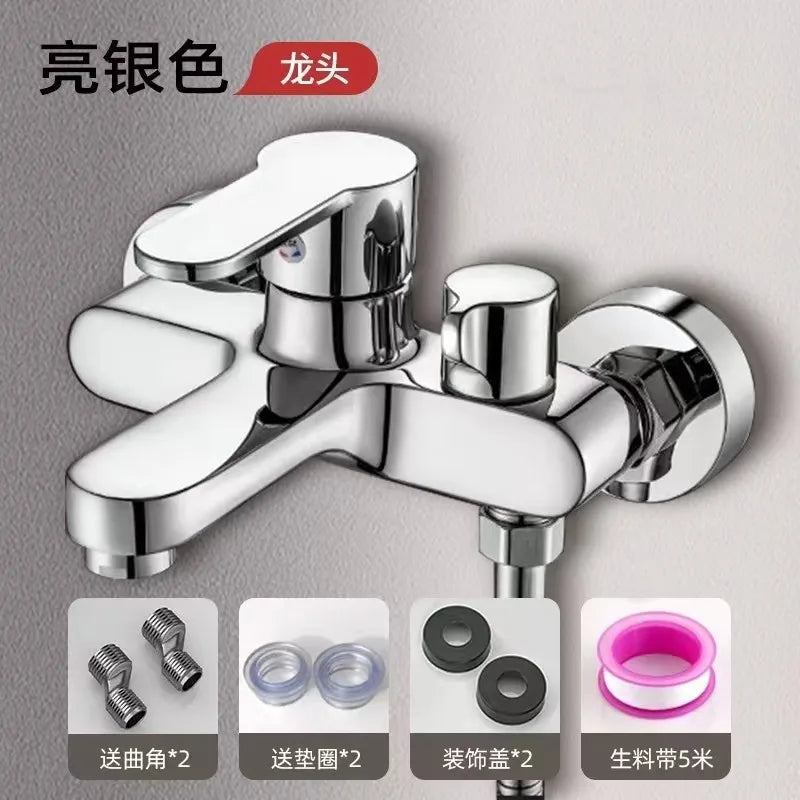 Smart Series Contemporary Single-Handle Polished Chrome Rain Spray Ceramic Bathroom Faucet Copper Bathtub Shower Mixer Modern