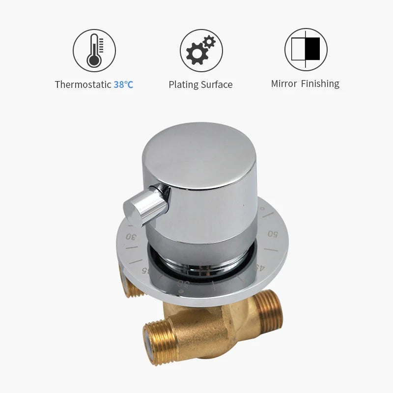 1 Way Output Thermostatic Brass Shower Faucets Wall Mounted Cold&Hot Water Mixing Valve Mixer Tap Thermostatic Shower Valve