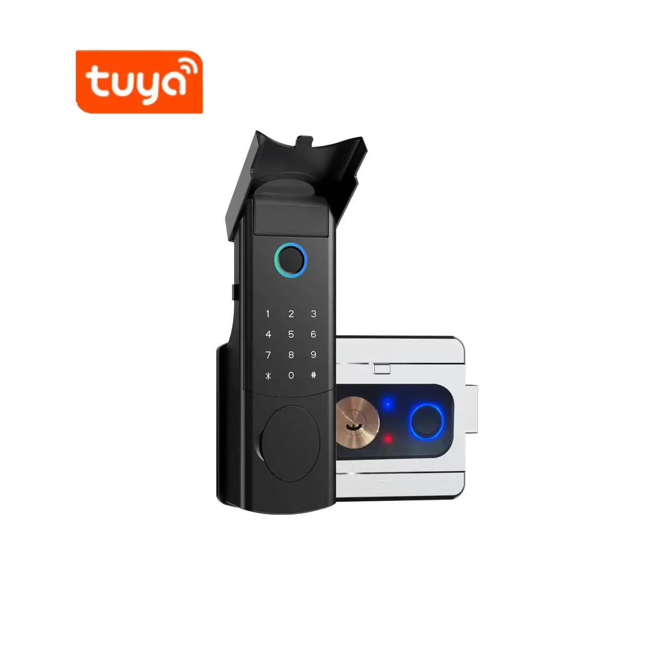 Coded Entry Bt Automatic Electric Aluminium Combination Digital Double Side Fingerprint Front Door Iron Garden Gate Lock