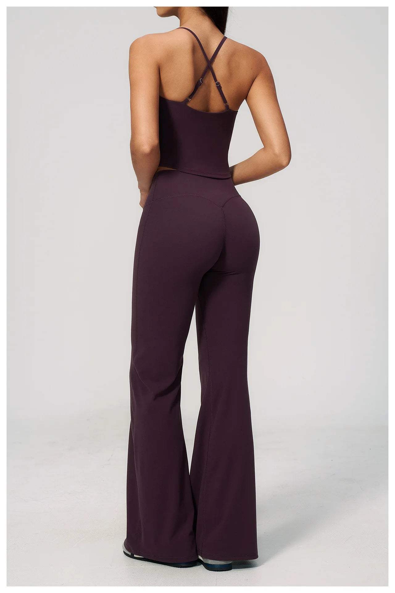 Women's Yoga Vest Top High-Waisted Quick-Drying Solid Casual Wide Leg Pants Running Outdoor Yoga 2-Piece Clothing Set