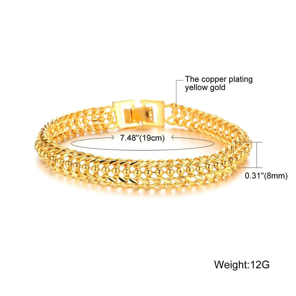 Fashion Valentine's Day Creative Gift Copper Gold Plated Lady Gold Bracelet  for Women Men Jewelry