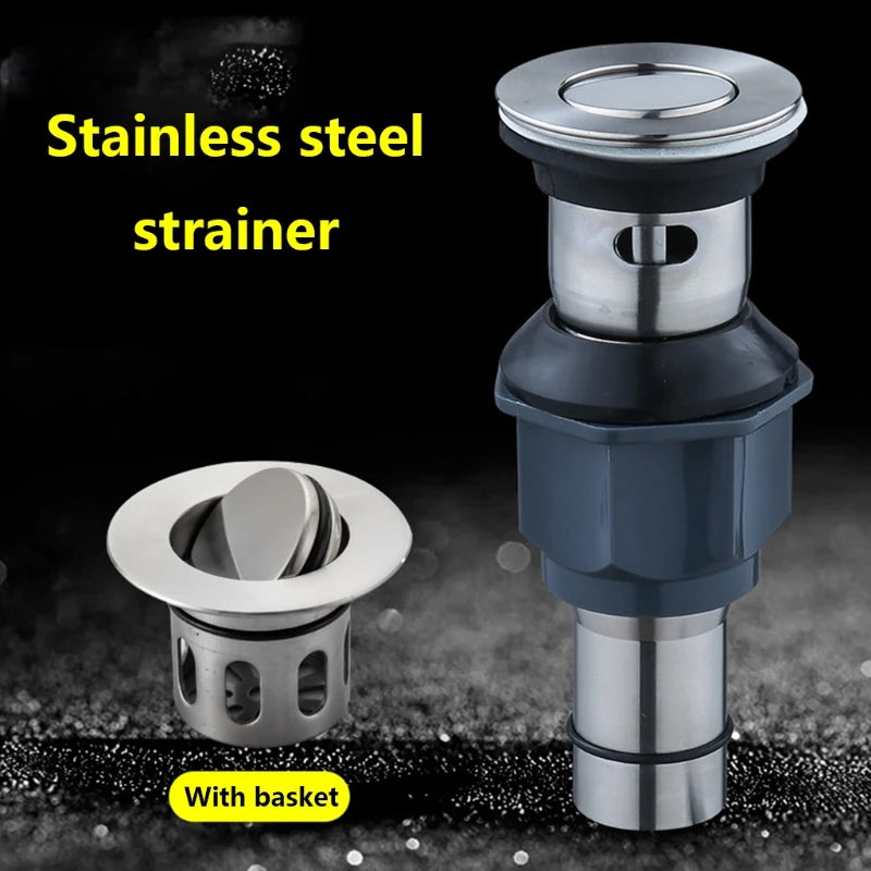 Universal Wash Basin Bounce Drain Filter Sink Drain Vanity Stopper Bathroom Accessories Bathtub Plug Hair Catcher Faucet