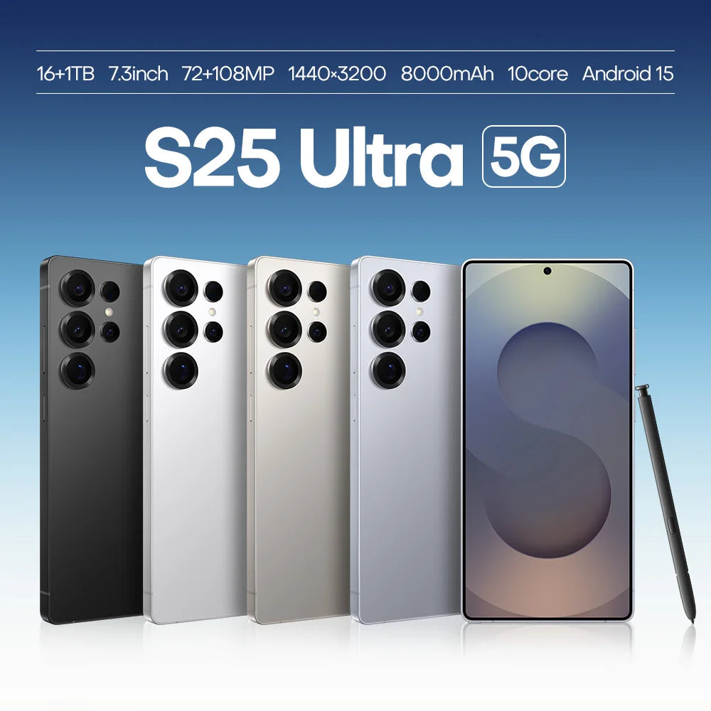 Wholesale S25 Ultra 16gb+1tb Android Smartphone 5g Dual Sim Dual Standby Unlocked Mobile Phone S25 Ultra Smart Phone
