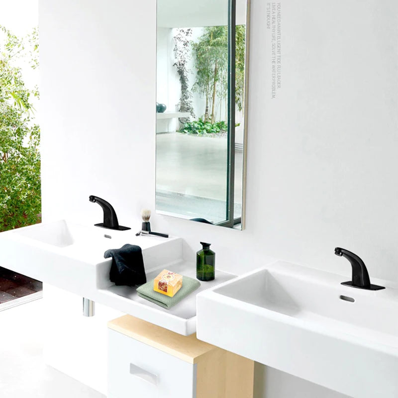 Matte Black Sensor Smart Basin Faucet Hot Cold Mixer Crane Basin Faucet Touchless Faucet Water Tap Torneira de lavatório