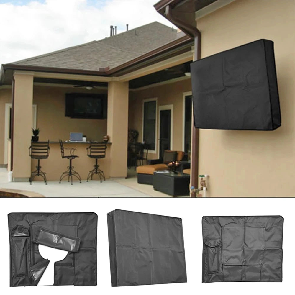 Weatherproof Dust-proof Outdoor TV Cover Beige 32" 36" 40" 46" 50" 55" 60" 65" Protect TV Screen Garden Patio Outdoor TV Cover